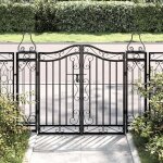 Portail de jardin noir 121x8x100 cm fer forg vidaxl