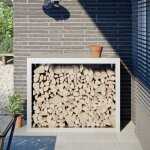 Portant de bois de chauffage blanc 100x40x80 cm acier - vidaxl