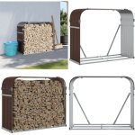 Porte - bches marron 120x45x100 cm acier galvanis - porte - bches - rangement bches - abri bches ...