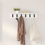 Vidaxl - porte - manteau mural blanc 60 x 10. 5 x 10. 5 cm bois d'ing�nierie