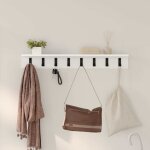 Vidaxl - porte - manteau mural blanc 80 x 10. 5 x 10. 5 cm bois d'ing�nierie
