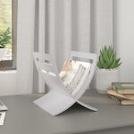 Porte - revue en bois sur pied blanc vidaxl