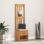 Vidaxl portemanteau sandens 45x40x159, 5 cm bois massif pin
