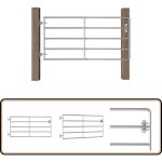 Vidaxl - portillon  5 barres acier (95 - 170)x90 cm argent - portillon agricole - portails de ferme ...