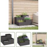 Vidaxl pot ext�rieur - cache - pot de jardin noir 80 x 80 x 60 cm acier