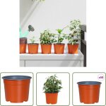 Vidaxl pot ext�rieur - pot � fleurs rond 50 pcs terre cuite � 15 x 12, 5 cm plastique