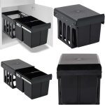 Vidaxl - poubelle amovible de cuisine fermeture en douceur 36 l - poubelle extractible - poubelles extractible ...