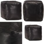 Vidaxl - pouf 40 x 40 x 40 cm noir cuir véritable de chèvre - pouf en cuir - pouf design - pouf moderne ... Vidaxl - pouf 40 x 40 x 40 cm noir cuir véritable de chèvre - pouf en cuir - pouf design - pouf moderne ...
