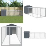 Poulailler avec cour anthracite 117x405x123 cm acier galvanisé - poulailler - cage à oiseaux - abri animal ... Poulailler avec cour anthracite 117x405x123 cm acier galvanisé - poulailler - cage à oiseaux - abri animal ...