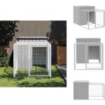 Poulailler avec cour gris clair 110x201x110 cm acier galvanis� - poulailler - cage � poule - abri pour ...