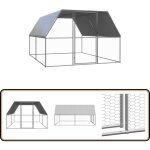 Vidaxl - poulailler d'ext�rieur 3x4x2 m acier galvanis� - cage poulet - poulailler ext�rieur - abri animal ...