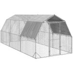 Vidaxl poulailler avec toit 2, 5x6x2, 25 m acier galvanis�