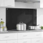 Vidaxl cr�dence de cuisine noir 100 x 60 cm verre tremp�