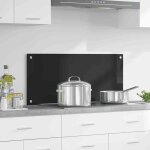 Vidaxl cr�dence de cuisine noir 90 x 40 cm verre tremp�