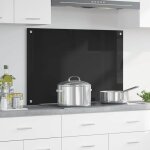 Vidaxl cr�dence de cuisine noir 90 x 60 cm verre tremp�