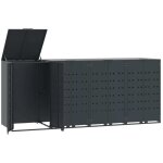 Vidaxl - rangement à roulettes pour poubelles pour 4 bacs anthracite Vidaxl - rangement à roulettes pour poubelles pour 4 bacs anthracite
