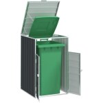 Vidaxl - rangement � roulettes pour poubelles pour bac unique acier