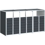 Vidaxl - rangement � roulettes pour poubelles pour trois bacs acier