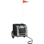 Remorque de v�lo pour animaux de compagnie gris et noir vidaxl