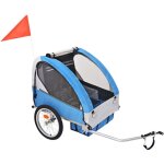 Remorque de vlo gris et bleu 30 kg vidaxl