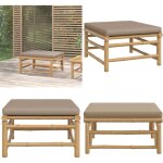 Vidaxl - repose - pieds de jardin avec coussin taupe bambou - repose pieds jardin - mobilier jardin - ... Vidaxl - repose - pieds de jardin avec coussin taupe bambou - repose pieds jardin - mobilier jardin - ...