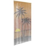 Rideau anti - insectes imprim� palmier 100x200 cm bambou - vidaxl
