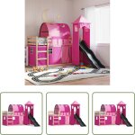 Vidaxl rideaux pour chambre - lit superpos� sans matelas avec toboggan et rideaux 80x200 cm