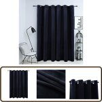 Vidaxl - rideau occultant avec anneaux en m�tal velours noir 290x245 cm - rideau velours - rideau occultant ...