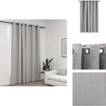 Vidaxl - rideau occultant aspect de lin avec ?illets gris 290x245 cm - rideaux occultants - rideaux gris ...