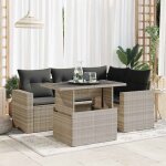 Vidaxl - salon de jardin 5 pcs avec coussins gris clair r�sine tress�e