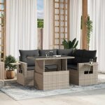 Vidaxl - salon de jardin 5 pcs avec coussins gris clair rsine tresse