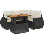 Vidaxl - salon de jardin 5 pcs avec coussins noir r�sine tress�e