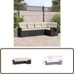 Salon de jardin 5 pcs avec coussins noir résine tressée - ensemble salon jardin - meuble extérieur - ... Salon de jardin 5 pcs avec coussins noir résine tressée - ensemble salon jardin - meuble extérieur - ...