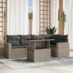 Vidaxl - salon de jardin 6 pcs avec coussins gris clair rsine tresse