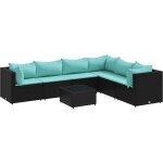 Vidaxl - salon de jardin 7 pcs avec coussins noir r�sine tress�e