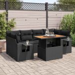 Vidaxl - salon de jardin 7 pcs avec coussins noir r�sine tress�e