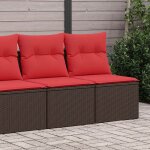 Vidaxl salon de jardin avec coussins 2pcs marron r�sine tress�e acacia
