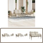 Salon de jardin avec coussins 4 pcs beige résine tressée - ensemble salon de jardin - salon de jardin ... Salon de jardin avec coussins 4 pcs beige résine tressée - ensemble salon de jardin - salon de jardin ...