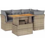Vidaxl - salon de jardin avec coussins 5 pcs beige résine tressée Vidaxl - salon de jardin avec coussins 5 pcs beige résine tressée