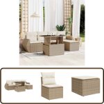 Salon de jardin avec coussins 6 pcs beige résine tressée - ensemble salon jardin - meubles de jardin ... Salon de jardin avec coussins 6 pcs beige résine tressée - ensemble salon jardin - meubles de jardin ...