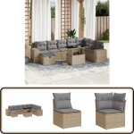 Salon de jardin avec coussins 9 pcs beige résine tressée - ensemble salon de jardin - mobilier de jardin ... Salon de jardin avec coussins 9 pcs beige résine tressée - ensemble salon de jardin - mobilier de jardin ...
