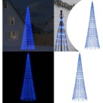 Sapin de nol  led sur mt de drapeau 1534 led bleu 500 cm - sapin de nol - clairage extrieur - dcoration ...