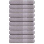 Vidaxl serviettes de sauna 10 pcs gris 80x200 cm 360 g / m 100% coton