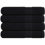 Vidaxl serviettes de sauna 4 pcs noir 80x200 cm 360 g / m 100% coton