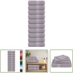 Vidaxl serviettes de visage 10 pcs gris 30x30 cm 360 g / m 100% coton