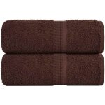 Vidaxl serviettes de visage 2 pcs marron 30x30 cm 360 g / m² 100% coton Vidaxl serviettes de visage 2 pcs marron 30x30 cm 360 g / m² 100% coton
