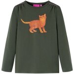 T - shirt enfants  manches longues kaki 140 vidaxl 519873