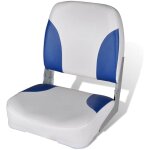 Vidaxl ? si�ge de bateau ergonomique avec oreiller bleu et blanc ? dossier pliable ? dimensions 41x36x48 ...