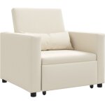 Canap lit simple blanc crme 90 x 165 x 87 cm lin vidaxl