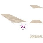 Vidaxl - sommiers  lattes avec 48 lattes 2 pcs 70x200 cm - lit plateforme - sommier  lattes - bois ...